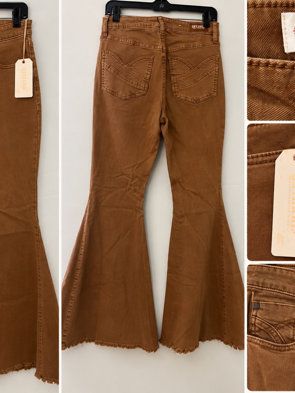 SHYANNE Women's Brown High Rise Flare Jeans Size 29/34